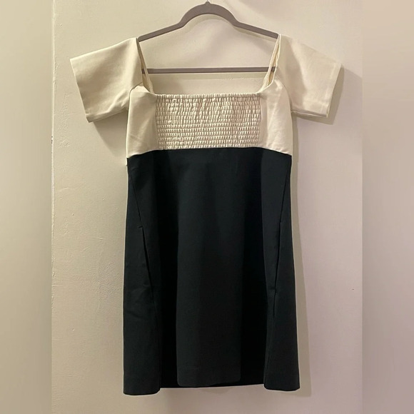 MAEVE by ANTHROPOLOGIE Colorblock Knit Mini Dress in Black and White - Picture 7 of 11